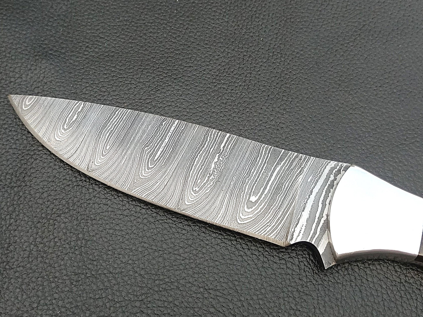 SA-1230 DAMASCUS STEEL SKINING KNIFE-STAINLESS STEEL BOLSTERS