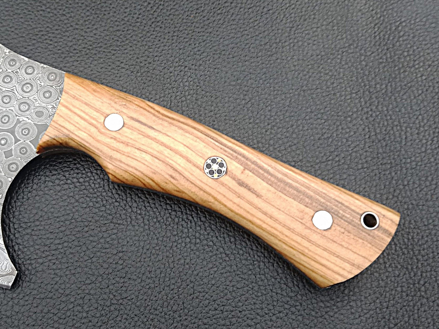 Damascus Steel Kitchen Chef Clever-Olive wood handle-Stainless Steel Clips-SA-1264