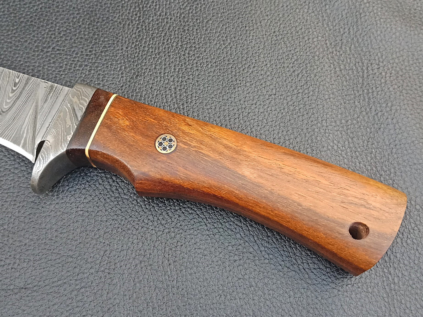 SA-1238 DAMASCUS STEEL SKINING KNIFE- DAMASCUS STEEL BOLSTERS