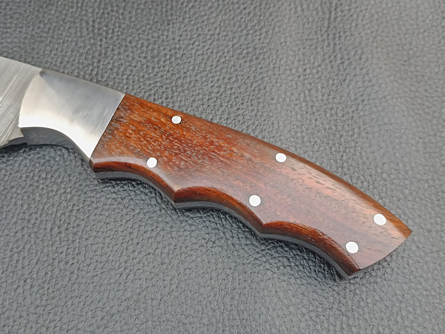 SA-1242 DAMASCUS STEEL SKINING KNIFE- STAINLESS STEEL BOLSTERS