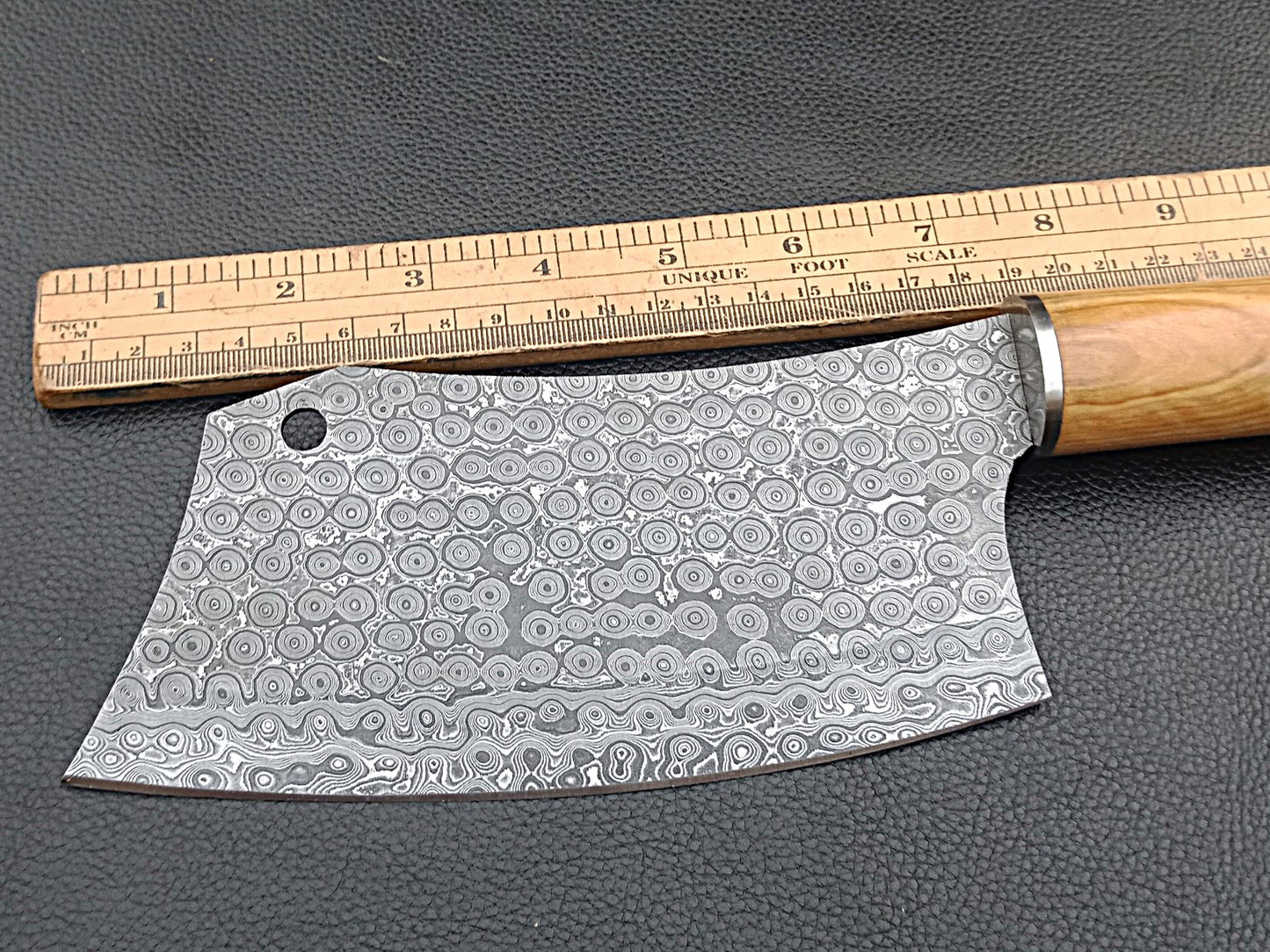 Damascus Steel Kitchen Chef Clever-Olive wood handle-Stainless Steel Clips-SA-1265