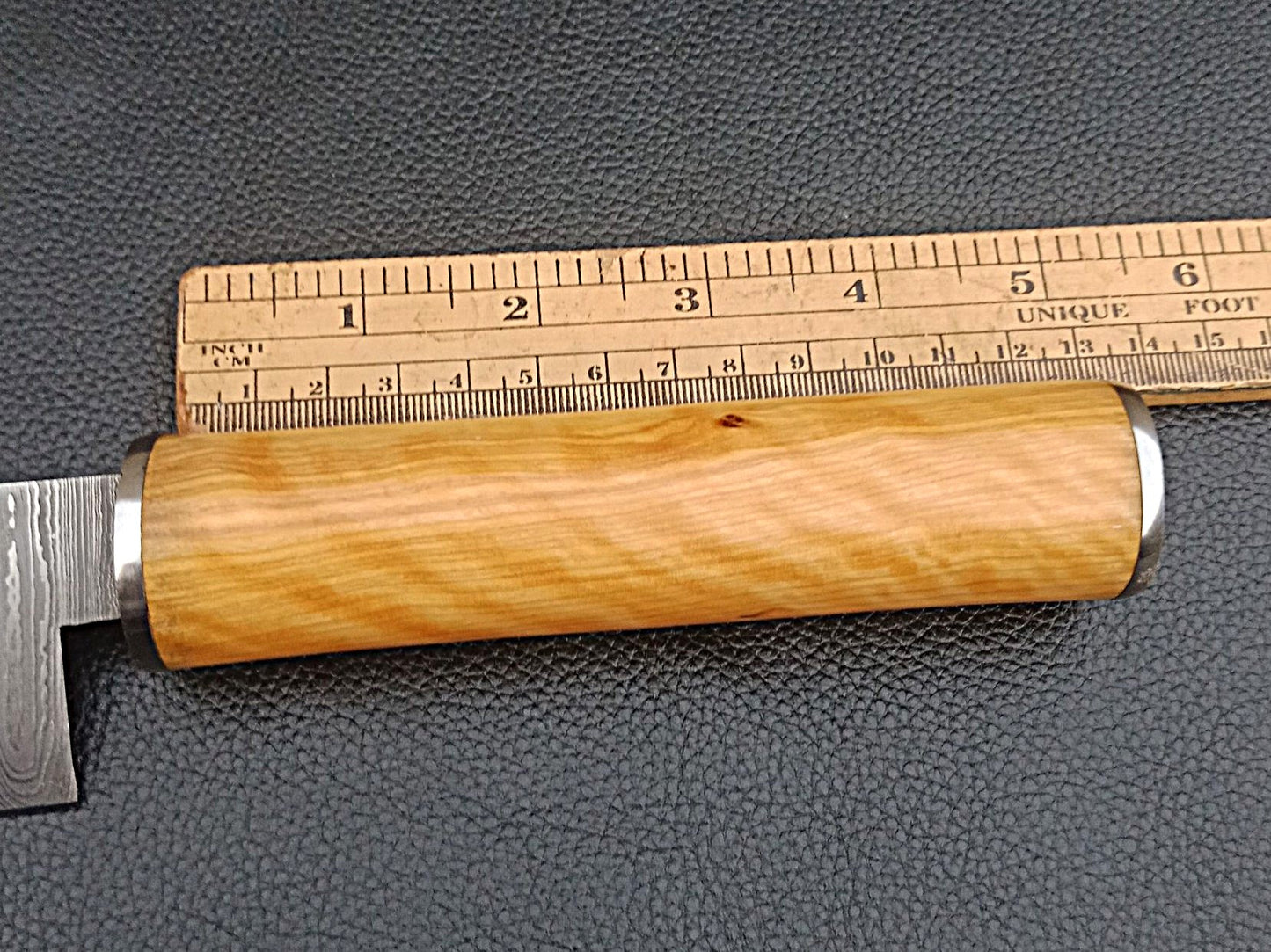 Damascus Steel Kitchen Chef Knife-Olive wood handle-Stainless Steel Bolsters-SA-1254