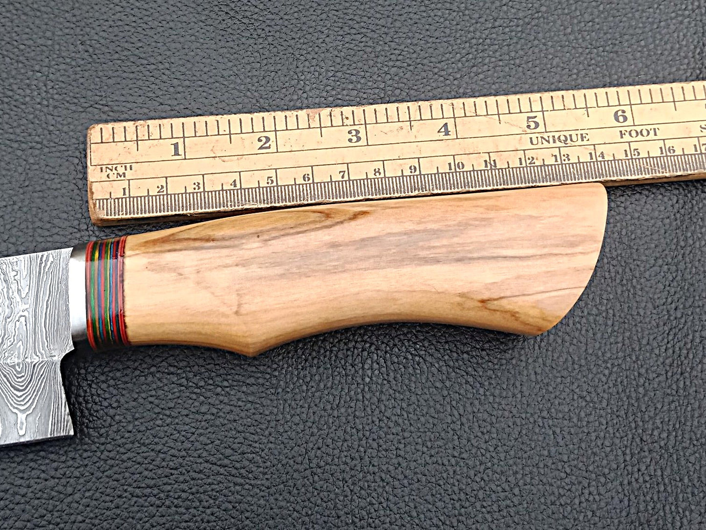 Damascus Steel Kitchen Chef Knife-Olive wood handle-Stainless Steel Bolsters-Damascus Bolsters-SA-1253