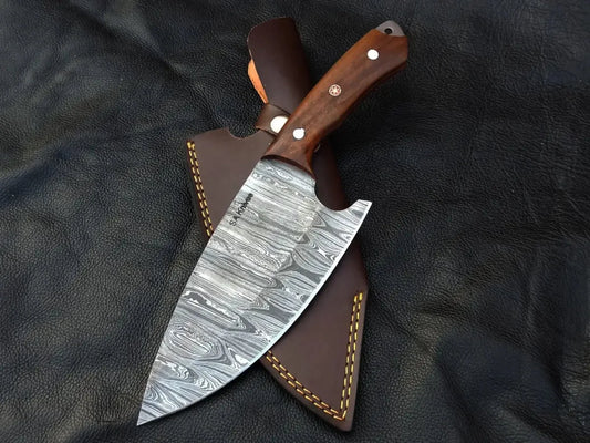 Damascus Steel Chefs Cleaver-SAC004 Rosewood - Chef’s Knife
