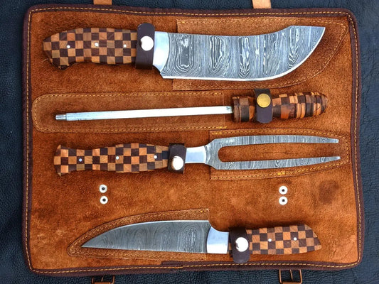Handmade Damascus Steel Carving Set-C141 - Chef’s Knife