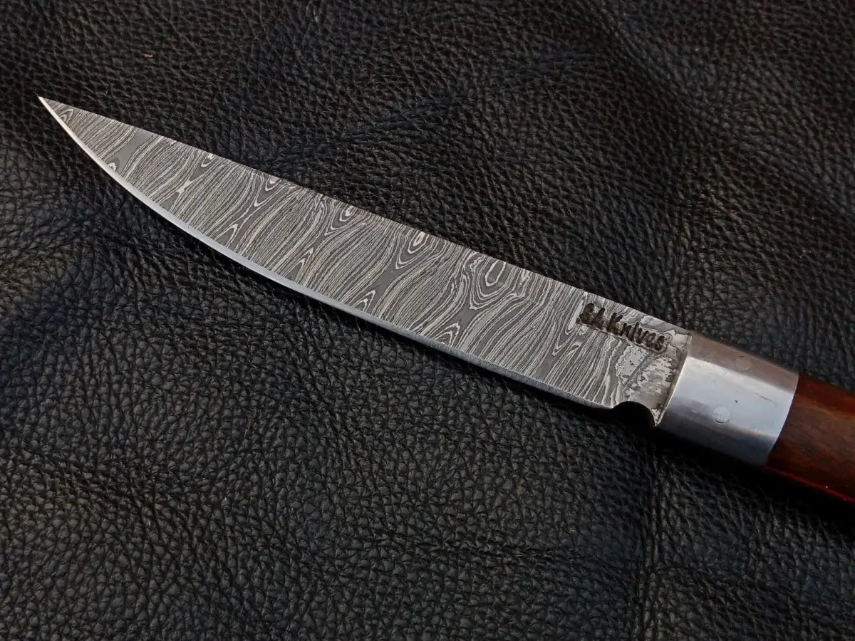 Damascus Steel Bird and Trout Knife with Rosewood Epoxy handle SABT-004-RE