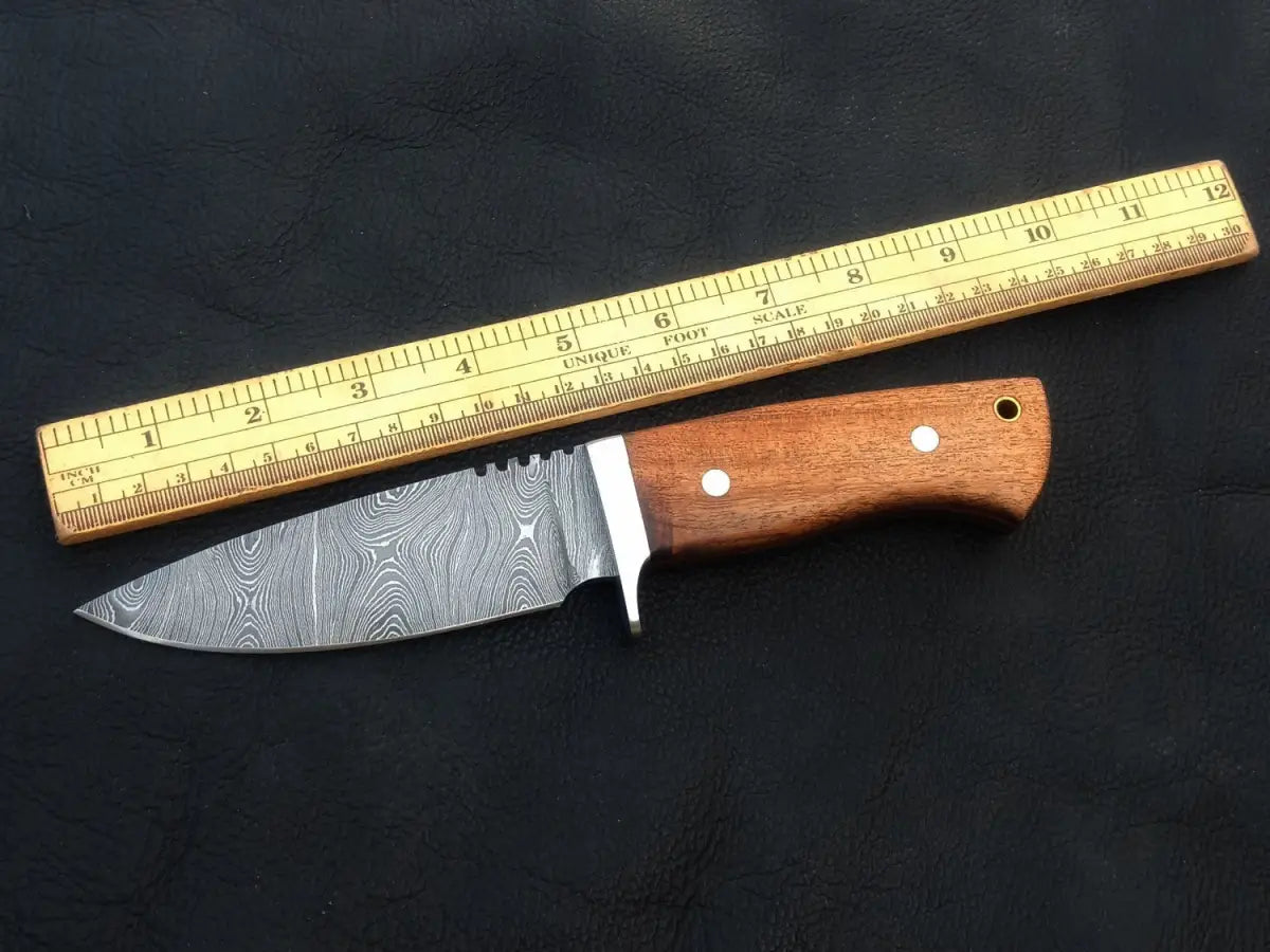 Handmade Damascus Steel Hunting Knife C44 with a beautiful wooden handle