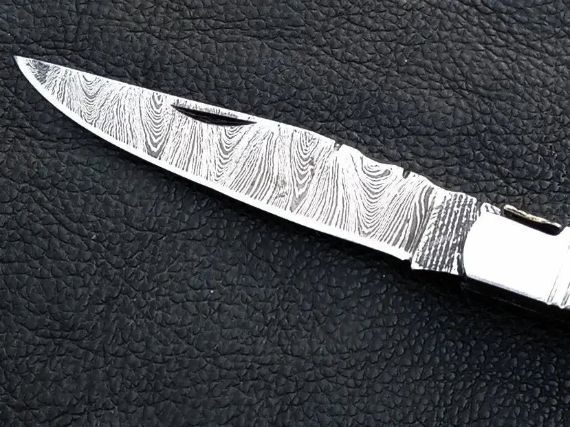 Handmade Damascus Steel Folding Knife -C161