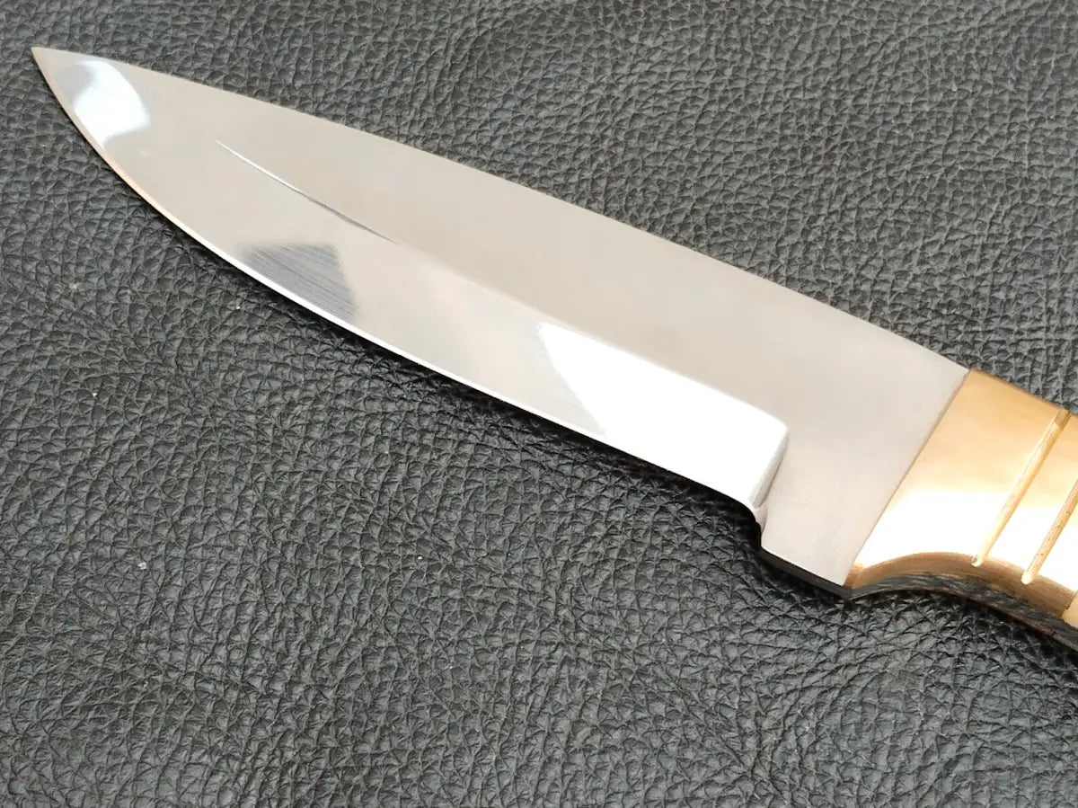 HUNTING KNIFE BLACK CAMEL BONE HANDLE D2 BLADE SA117-C - Hunting & Survival Knives