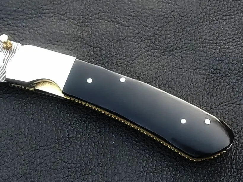 Handmade Damascus Steel Folding Knife -C168
