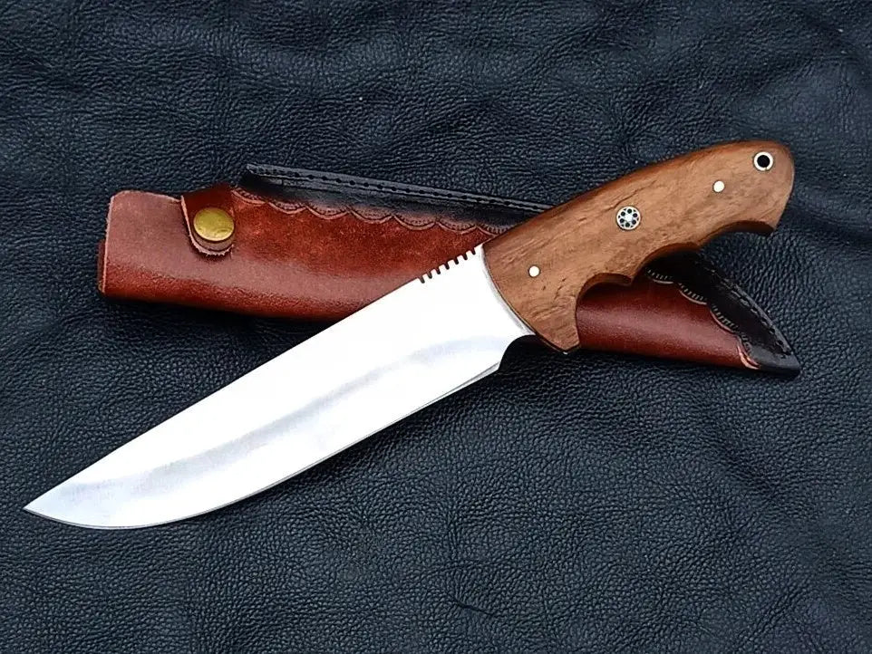 HUNTING KNIFE ROSEWOOD HANDLE WITH D2 STEEL BLADE SA09-R - Hunting Knife