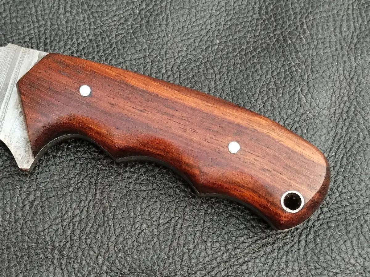 HUNTING KNIFE-ROSEWOOD HANDLE WITH DAMASCUS STEEL BLADE SA113-R - Damascus hunting knife