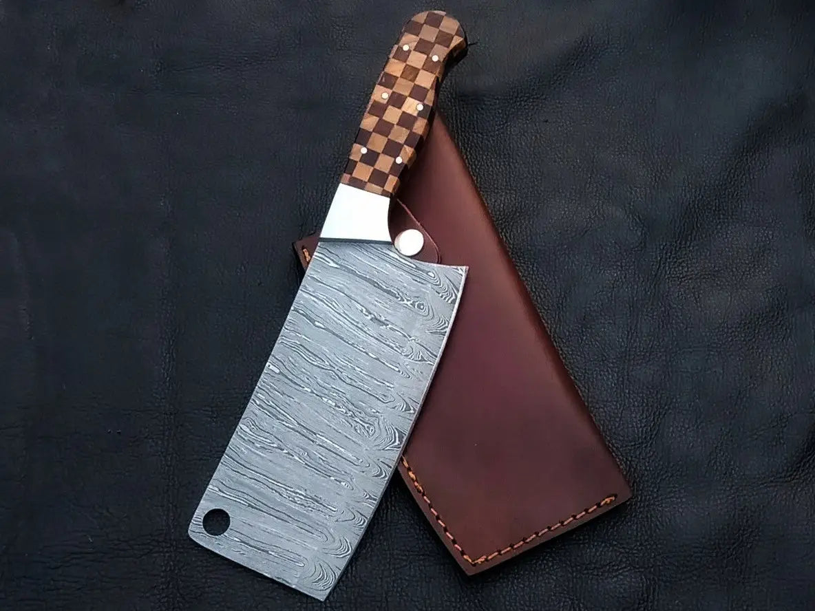 Handmade Damascus Steel Chef’s Cleaver-C128 - Knife