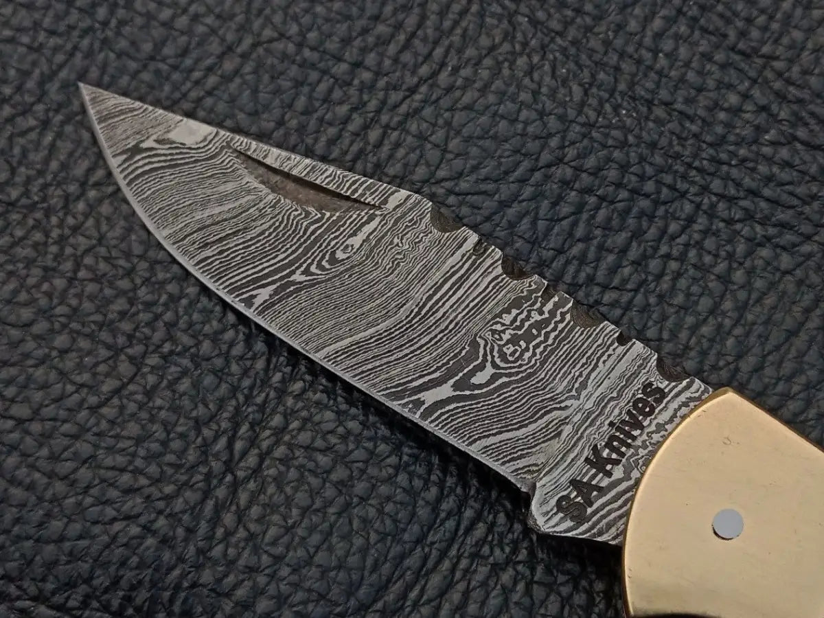 Handmade Damascus Steel Folding Knife-SAF004 - Knife