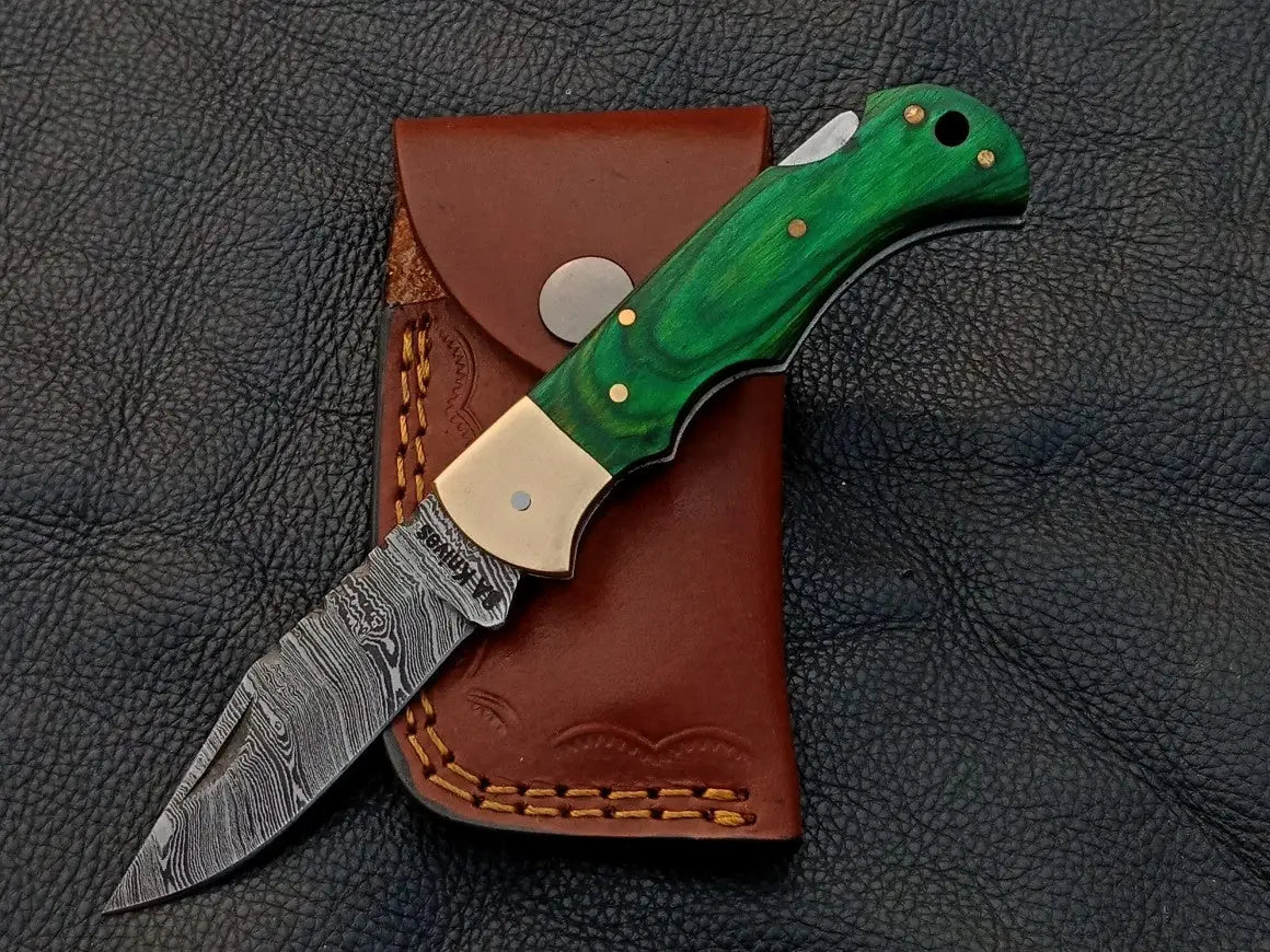 Handmade Damascus Steel Folding Knife-SAF004 - Knife