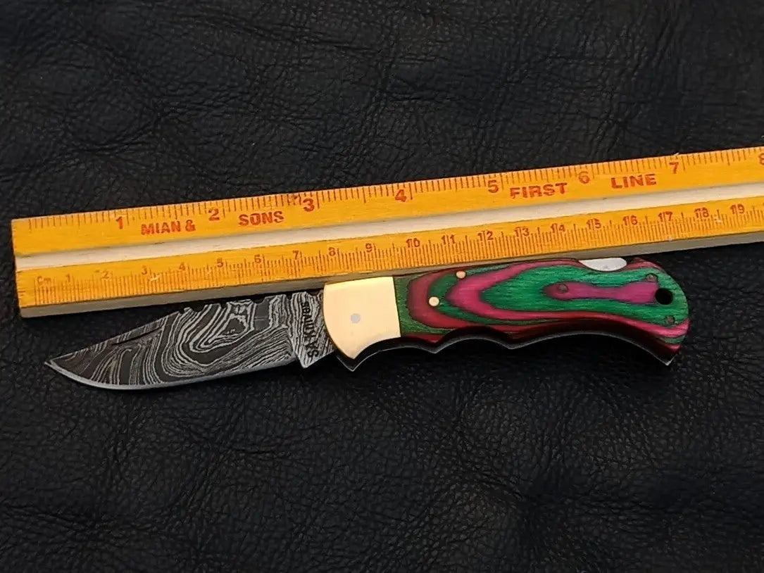 Handmade Damascus Steel Folding Knife-SAF003 - Knife