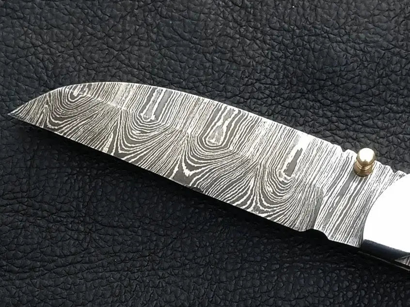 Handmade Damascus Steel Folding Knife -C166