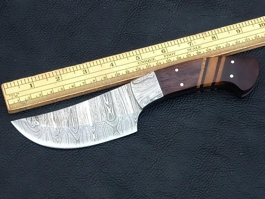 Handmade Damascus steel knife with ruler on it - Handmade Damascus Steel Knife-C101
