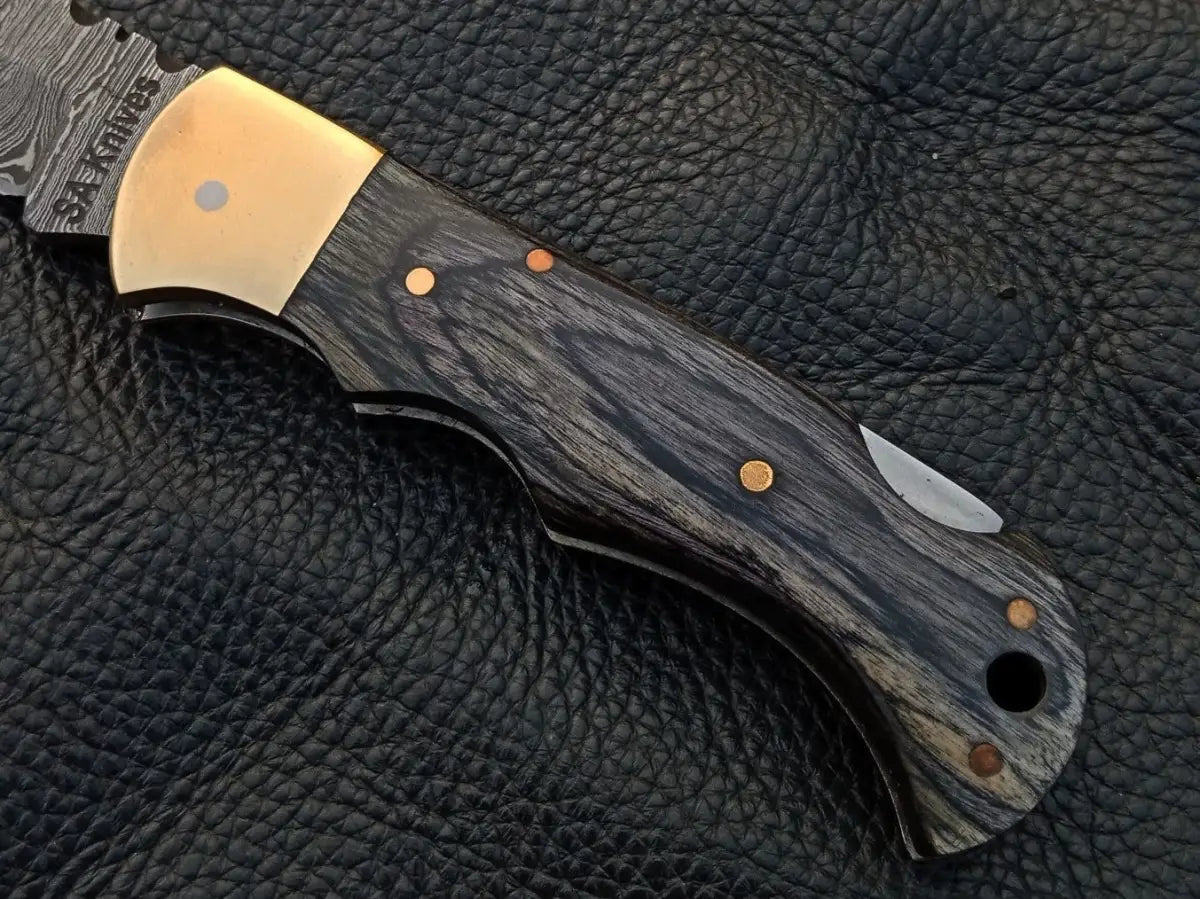 Damascus Steel Folding Knife-SAF001 - Knife
