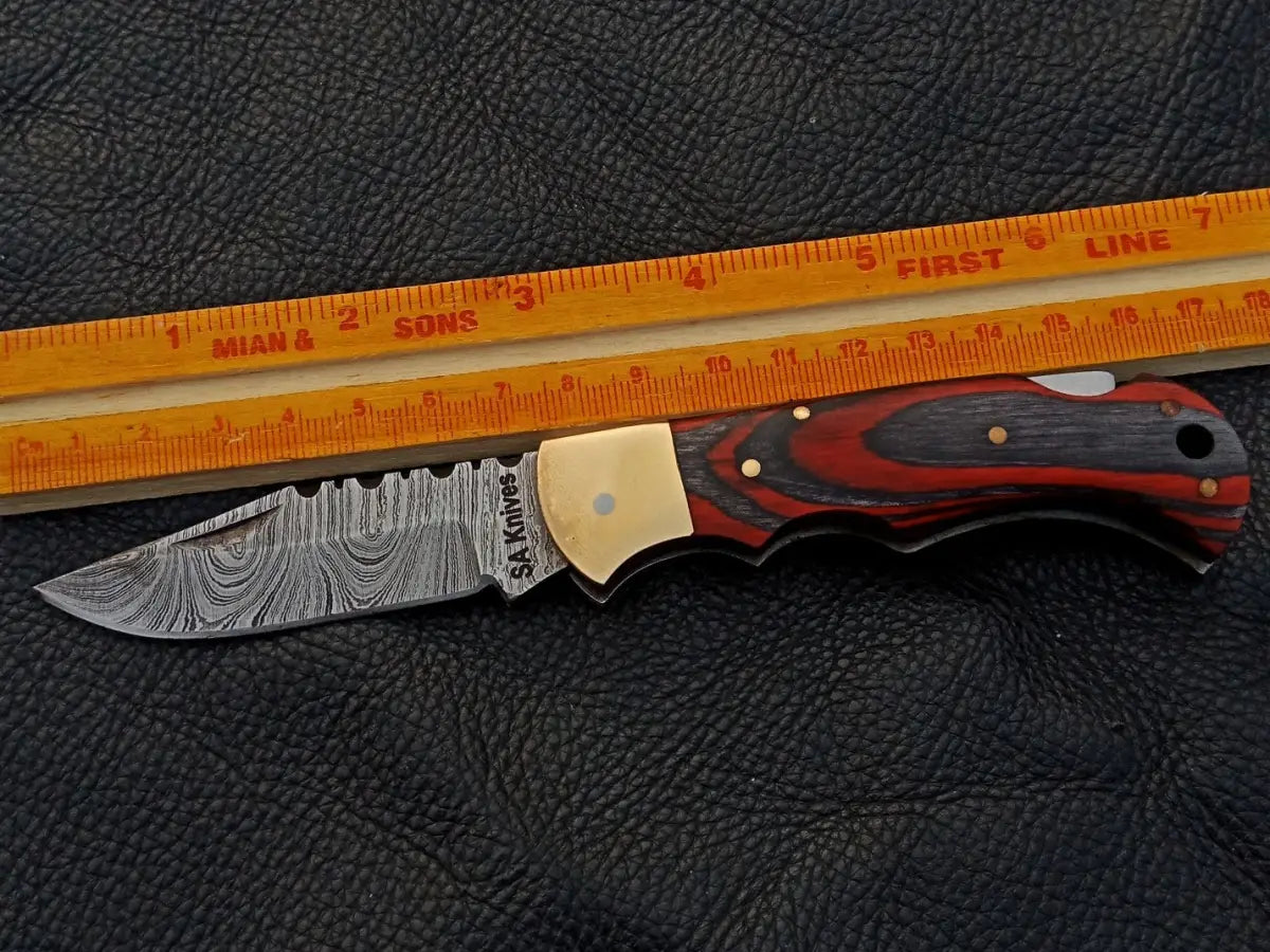 Handmade Damascus Steel Folding Knife-SAF005 - Knife