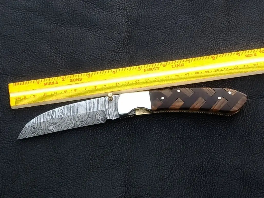 Handmade Damascus Steel Folding Knife -C167