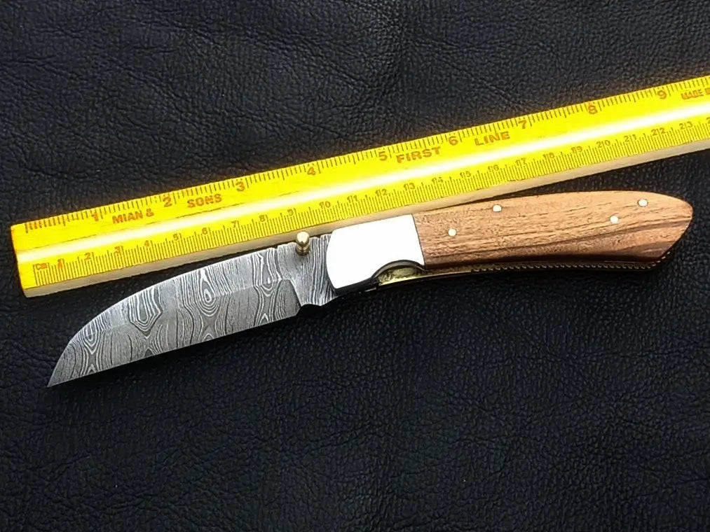 Handmade Damascus Steel Folding Knife -C164