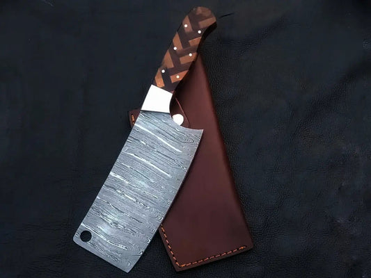 Handmade Damascus Steel Chef’s Cleaver-C1000 - Hunting & Survival Knives