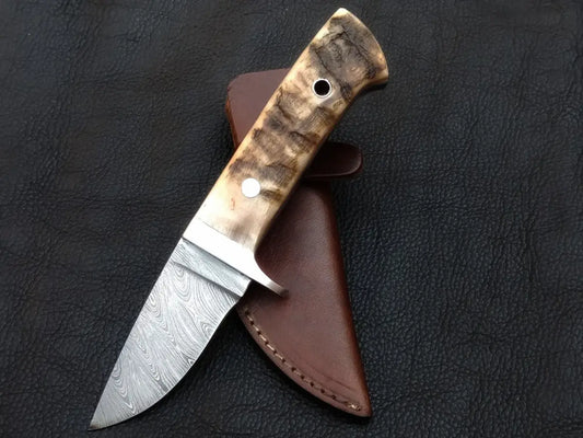 Handmade Damascus Steel Biltong Knife -C201 - knife