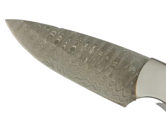 Handmade Damascus Steel Hunting Knife-B526 on Table