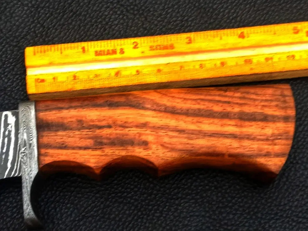 Wooden knife handle with ruler for Handmade Damascus Steel Bowie - C147