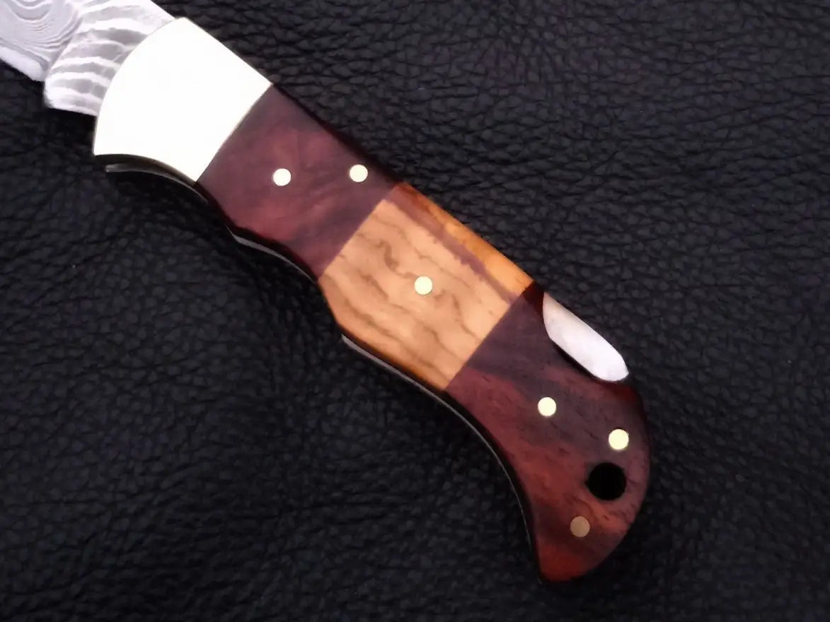 Damascus Steel Folding Knife-C91 - knife