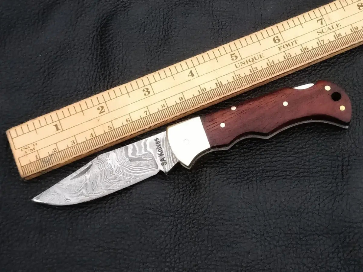 Damascus Steel Folding Knife-C90 - knives