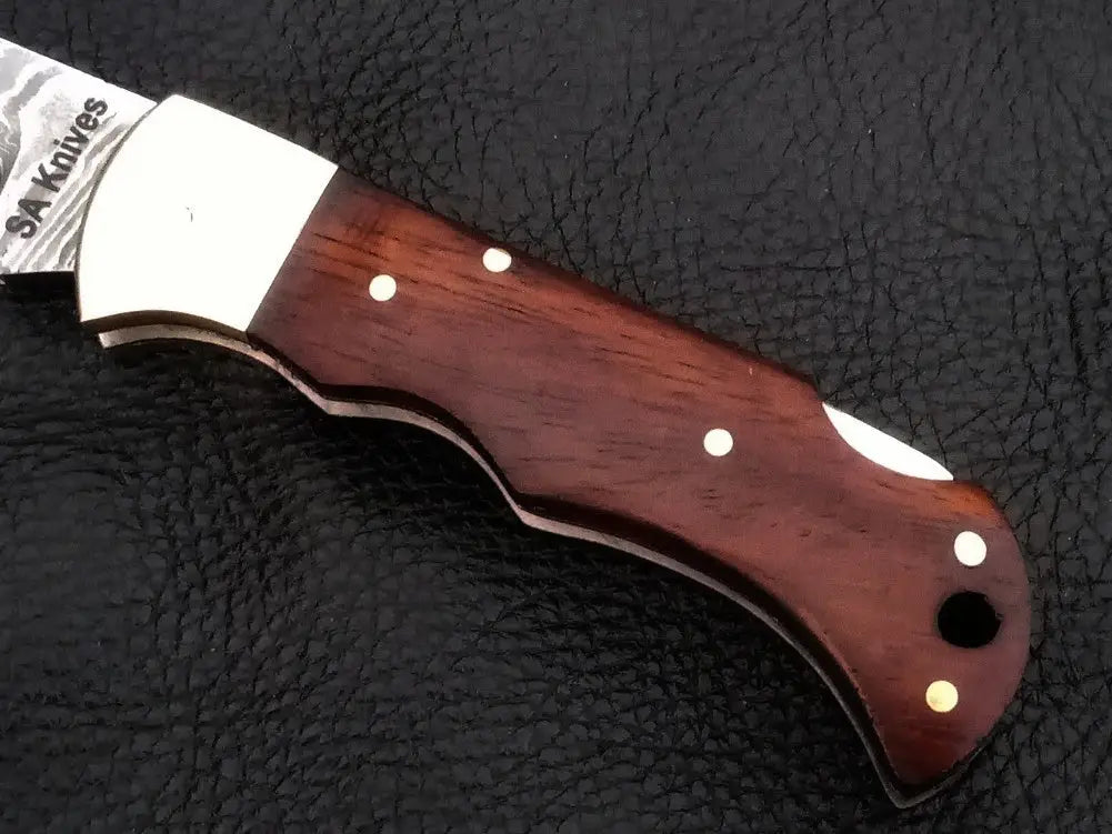 Damascus Steel Folding Knife-C90 - knives