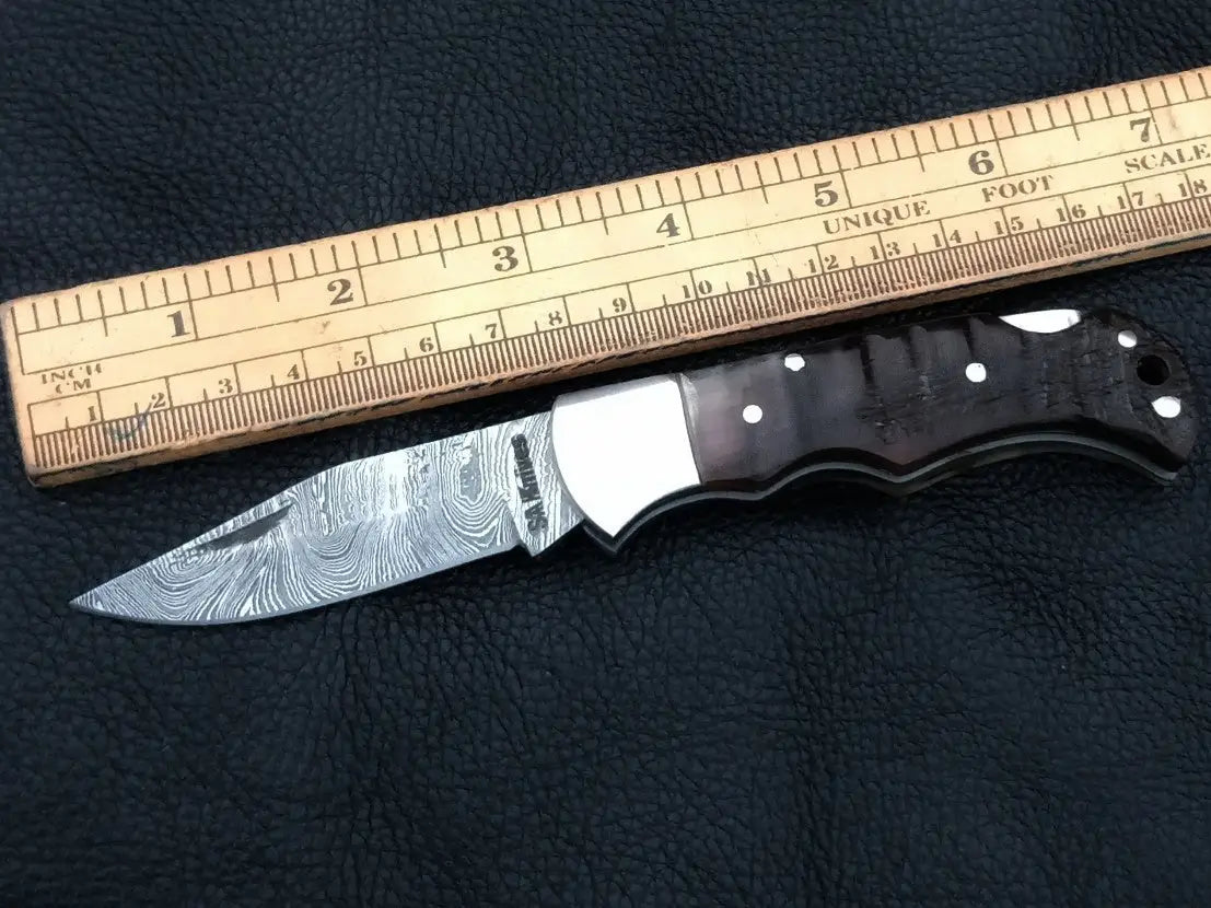 Handmade Damascus Steel Folding Knife-C88 - Knife