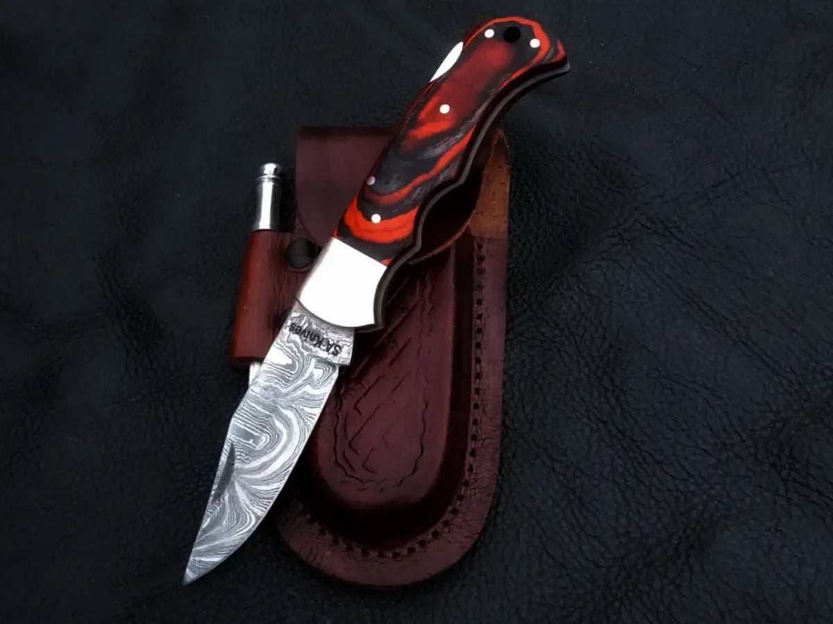 Damascus Steel Folding Knife-C81 with Sheath